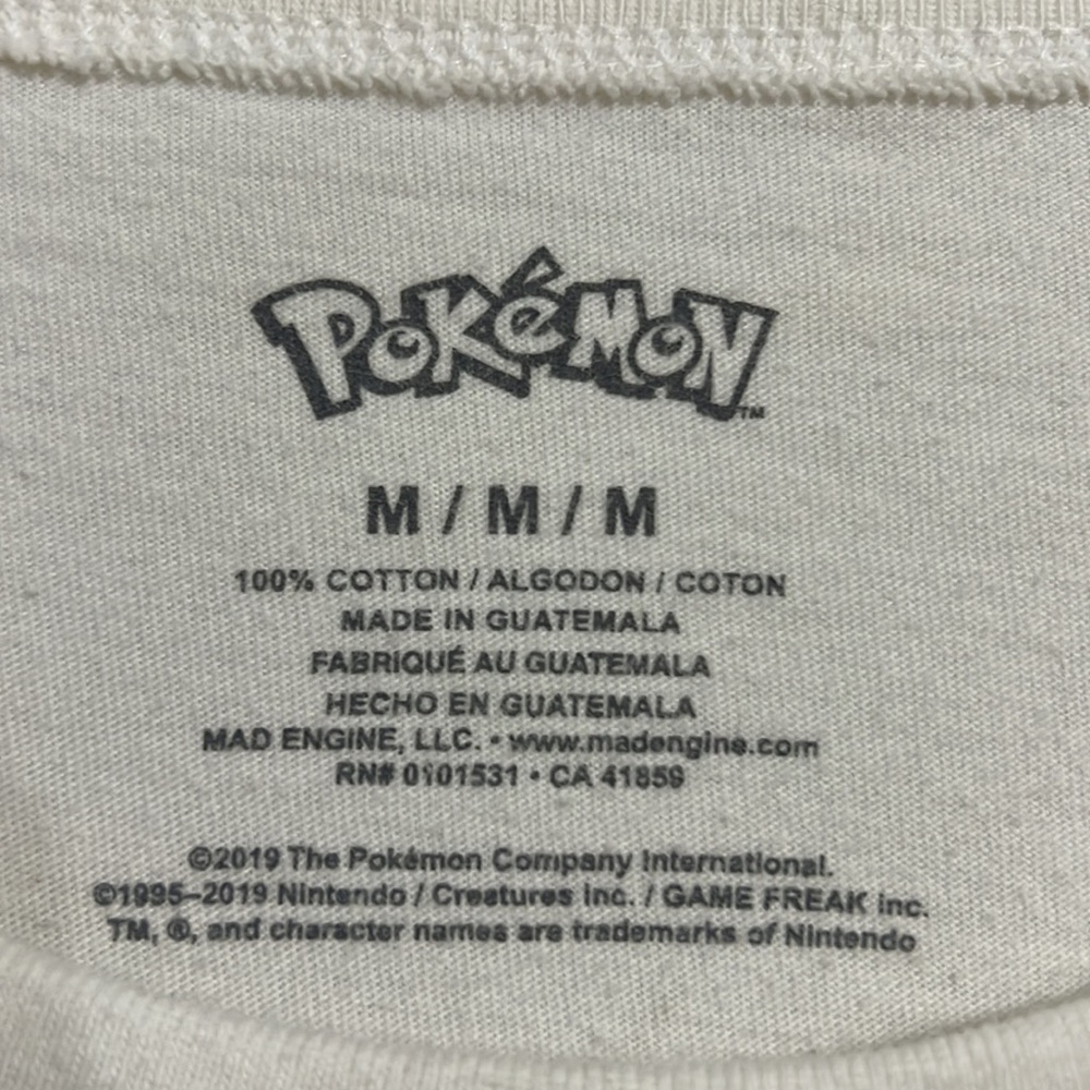Off white, long sleeve pikachu shirt. Size Medium - Picture 3 of 4
